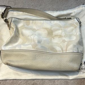 GUCCream Coach fabric/ leather Purse